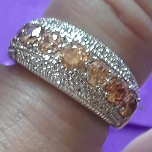 NWT! Golden Morganite + White Topaz .925 Ring +🎁 - Picture 5 of 8